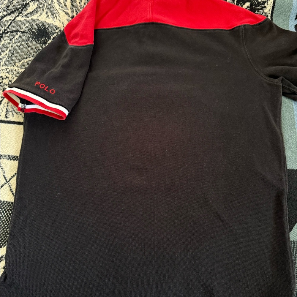 Polo Ralph Lauren P-Wing Patch Embroidered Black/Red/White Polo - Picture 7 of 8